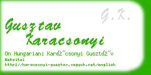 gusztav karacsonyi business card